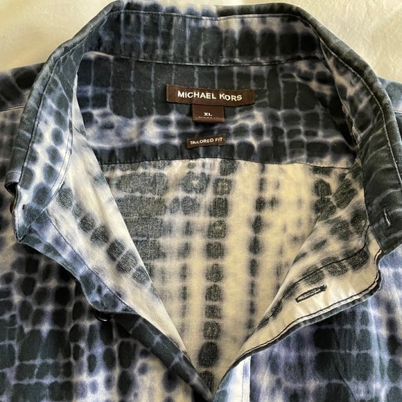 Michael Kors Shirt - Blue/White Patterned - X-Large - Tailored Fit - Picture 5 of 5